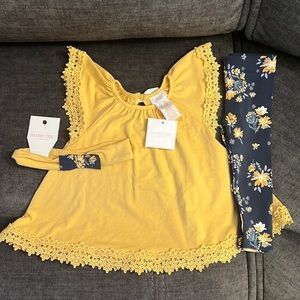 Baby Yellow Floral Outfit Matching Set